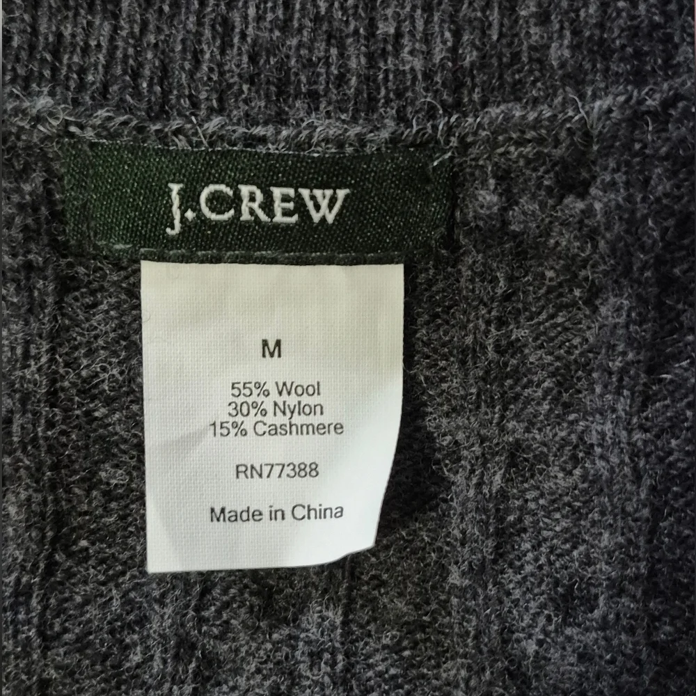 J. Crew Charcoal Cable Knit Sweater